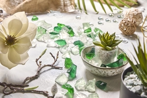 'Shamrock' Pot Toppers Frosted Glass - image 2